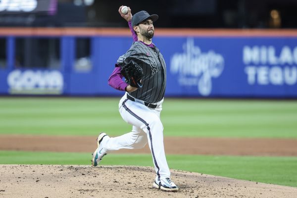 May 24, 2025; New York City, New York, USA;  New York Mets starting pitcher David Peterson (23) at Citi Field. Mandatory Credit: Wendell Cruz-Imagn Images
