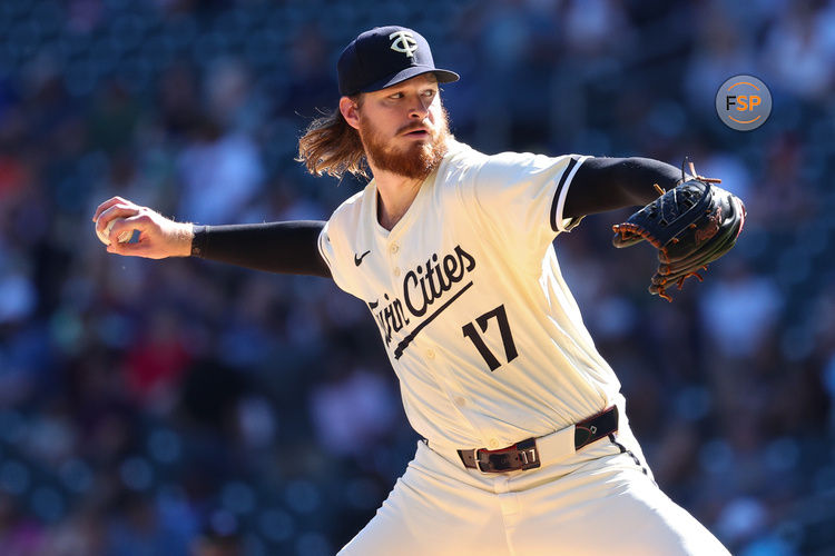 Sep 29, 2024; Minneapolis, Minnesota, USA; Minnesota Twins starting pitcher Bailey Ober (17) delivers a pitch against the Baltimore Orioles during the first inning at Target Field. Credit: Matt Krohn-Imagn Images