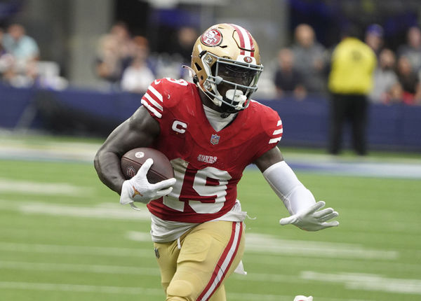 LOS ANGELES, CA - SEPTEMBER 17: Deebo Samuel #19 of the 49ers during the San Francisco 49ers game versus the Los Angeles Rams on September 17, 2023, at Sofi Stadium in Inglewood, CA. (Photo by Kevin Reece/Icon Sportswire)