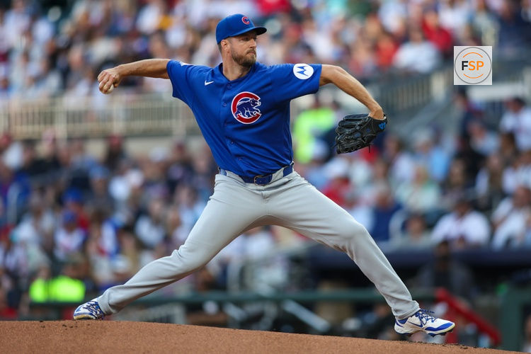 May 12, 2026; Atlanta, Georgia, USA; Chicago Cubs pitcher Colin Rea (53) throws against the Atlanta Braves in the first inning at Truist Park. Credit: Brett Davis-Imagn Images