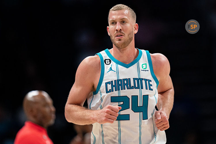 CHARLOTTE, NORTH CAROLINA - NOVEMBER 09: Mason Plumlee #24 of the Charlotte Hornets plays against the Portland Trail Blazers during their game at Spectrum Center on November 09, 2022 in Charlotte, North Carolina. NOTE TO USER: User expressly acknowledges and agrees that, by downloading and or using this photograph, User is consenting to the terms and conditions of the Getty Images License Agreement. (Photo by Jacob Kupferman/Getty Images)