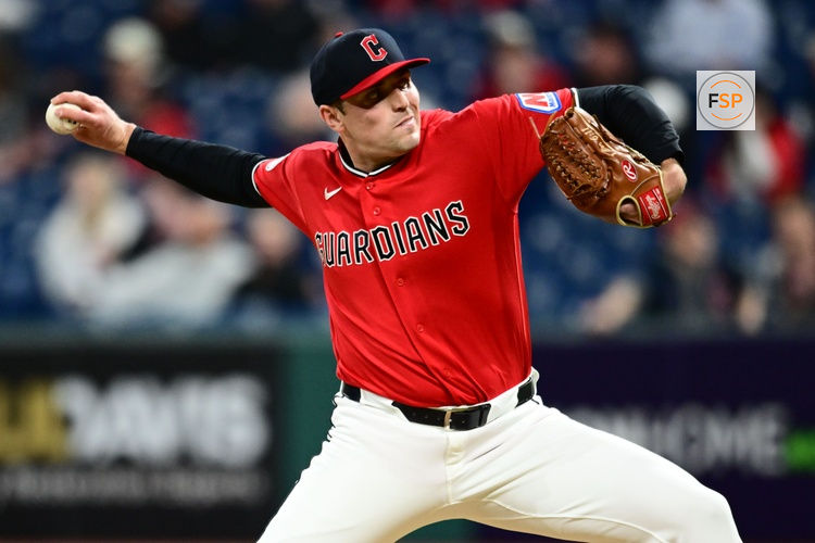 Apr 21, 2026; Cleveland, Ohio, USA; Cleveland Guardians relief pitcher Cade Smith (36) throws a pitch against the Houston Astros during the ninth inning at Progressive Field. Credit: Ken Blaze-Imagn Images