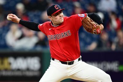 Apr 21, 2026; Cleveland, Ohio, USA; Cleveland Guardians relief pitcher Cade Smith (36) throws a pitch against the Houston Astros during the ninth inning at Progressive Field. Mandatory Credit: Ken Blaze-Imagn Images