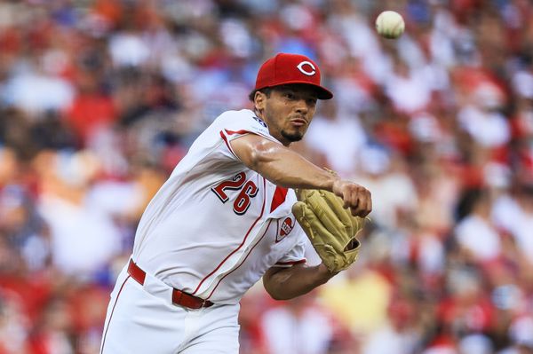 Jun 24, 2025; Cincinnati, Ohio, USA; Cincinnati Reds starting pitcher Chase Burns (26) throws to first in attempt to get New York Yankees third baseman Jazz Chisholm Jr. (not pictured) out in the second inning at Great American Ball Park. Mandatory Credit: Katie Stratman-Imagn Images