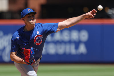 May 11, 2025; New York City, New York, USA; Chicago Cubs starting pitcher Matthew Boyd (16) delivers a pitch during the third inning against the New York Mets at Citi Field. Mandatory Credit: Vincent Carchietta-Imagn Images
