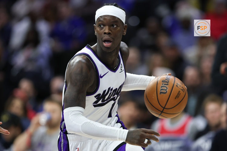 Jan 29, 2026; Philadelphia, Pennsylvania, USA; Sacramento Kings guard Dennis Schroder (17) controls the ball against the Philadelphia 76ers during the first quarter at Xfinity Mobile Arena. Credit: Bill Streicher-Imagn Images