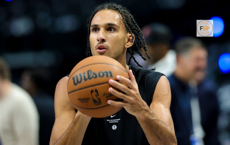 Oct 14, 2026; Dallas, Texas, USA;  Dallas Mavericks forward Zaccharie Risacher (10) warms up before the game against the New Orleans Pelicans at American Airlines Center. Credit: Kevin Jairaj-Imagn Images