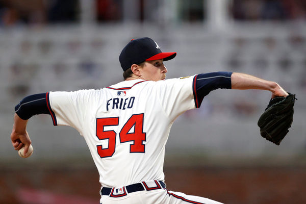 ATLANTA, GA - APRIL 23: Atlanta Braves starting pitcher Max Fried #54 delivers a pitch during the MLB game between the Miami Marlins and the Atlanta Braves on April 23, 2024 at TRUIST Park in Atlanta, GA. (Photo by Jeff Robinson/Icon Sportswire)