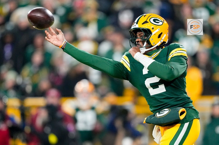 Dec 27, 2025; Green Bay, Wisconsin, USA; Green Bay Packers quarterback Malik Willis (2) throws a pass during the second quarter against the Baltimore Ravens at Lambeau Field. Credit: Jeff Hanisch-Imagn Images