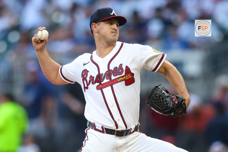 Aug 12, 2026; Atlanta, Georgia, USA; Atlanta Braves starting pitcher Tyler Mahle (54) throws against the New York Mets in the first inning at Truist Park. Credit: Brett Davis-Imagn Images
