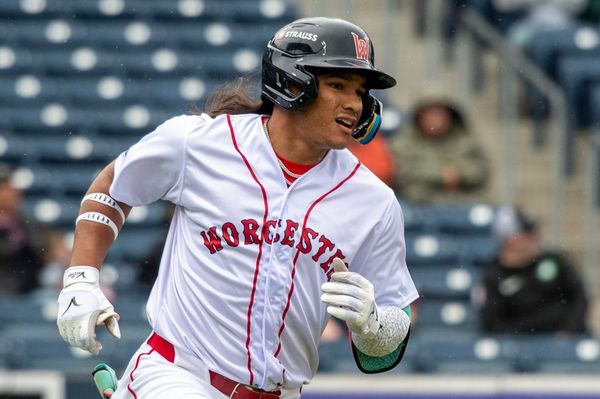 Worcester center fielder Jhostynxon Garcia runs the bases after hitting a first inning home run against the Durham Bulls May 23.