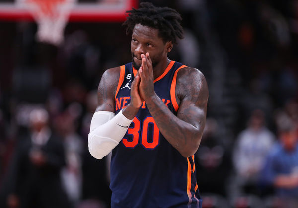 CHICAGO, IL - DECEMBER 14: New York Knicks Forward Julius Randle (30) looks on after a NBA game between the New York Knicks and the Chicago Bulls on December  14, 2022 at the United Center in Chicago, IL. (Photo by Melissa Tamez/Icon Sportswire)