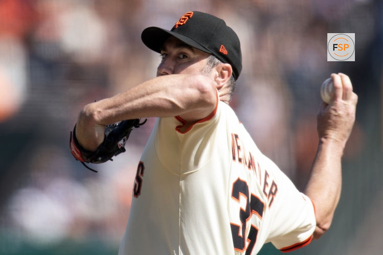 Sep 27, 2025; San Francisco, California, USA; San Francisco Giants starting pitcher Justin Verlander (35) delivers a pitch against the Colorado Rockies during the second inning at Oracle Park. Credit: D. Ross Cameron-Imagn Images
