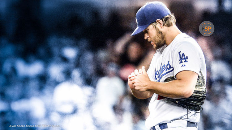 Apr 28, 2015; Los Angeles, CA, USA; Los Angeles Dodgers starting pitcher Clayton Kershaw (22) on the mound after allowing a home run in the fourth inning of the game against the San Francisco Giants at Dodger Stadium. Mandatory Credit: Jayne Kamin-Oncea-USA TODAY Sports