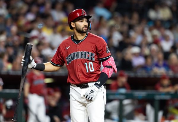 May 28, 2025; Phoenix, Arizona, USA; Arizona Diamondbacks second baseman Jordan Lawlar against the Pittsburgh Pirates at Chase Field. Mandatory Credit: Mark J. Rebilas-Imagn Images