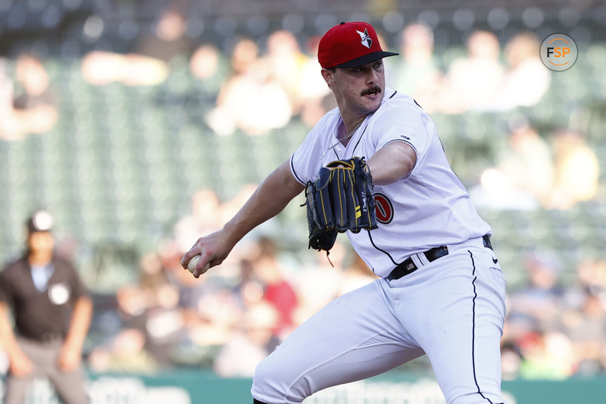 INDIANAPOLIS, IN - APRIL 30: Indianapolis Indians pitcher Paul Skenes (10) brings the pitch to the plate during a Milb baseball game between the Buffalo Bisons and the Indianapolis Indians on April, 30, 2024 at Victory Field in Indianapolis, IN.(Photo by Jeffrey Brown/Icon Sportswire)