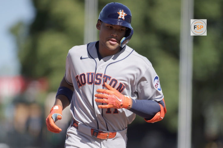 Apr 4, 2026; West Sacramento, California, USA; Houston Astros right fielder Cam Smith (11) jogs around the bases after hitting a solo home run against the Athletics during the eighth inning at Sutter Health Park. Credit: Scott Marshall-Imagn Images