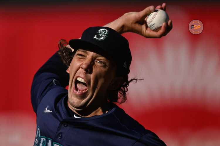 Sep 2, 2024; Oakland, California, USA; Seattle Mariners starting pitcher Logan Gilbert (36) throws against the Oakland Athletics in the third inning at Oakland-Alameda County Coliseum. Credit: Eakin Howard-USA TODAY Sports