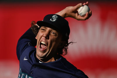 Sep 2, 2024; Oakland, California, USA; Seattle Mariners starting pitcher Logan Gilbert (36) throws against the Oakland Athletics in the third inning at Oakland-Alameda County Coliseum. Mandatory Credit: Eakin Howard-USA TODAY Sports