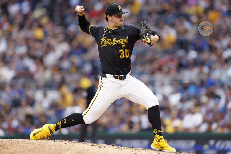 PITTSBURGH, PA - JUNE 05: Pittsburgh Pirates pitcher Paul Skenes (30) delivers a pitch during an MLB game against the Los Angeles Dodgers on June 05, 2024 at PNC Park in Pittsburgh, Pennsylvania. (Photo by Joe Robbins/Icon Sportswire)