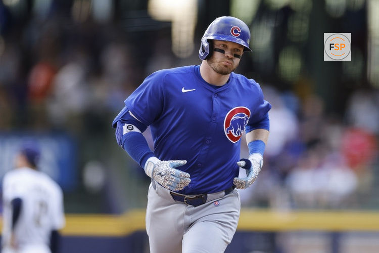 MILWAUKEE, WI - JUNE 29: Chicago Cubs outfielder Ian Happ (8) rounds the bases after hitting a two-run home run to break a tie in the eighth inning during an MLB game against the Milwaukee Brewers on June 29, 2024 at American Family Field in Milwaukee, Wisconsin. (Photo by Joe Robbins/Icon Sportswire)