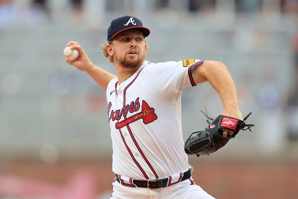 ATLANTA, GA - JUNE 18: Atlanta Braves rookie starting pitcher Spencer Schwellenbach #56 delivers to a batter during the Tuesday evening MLB game between the Detroit Tigers and the Atlanta Braves on June 18, 2024 at Truist Park in Atlanta, Georgia.  (Photo by David J. Griffin/Icon Sportswire)