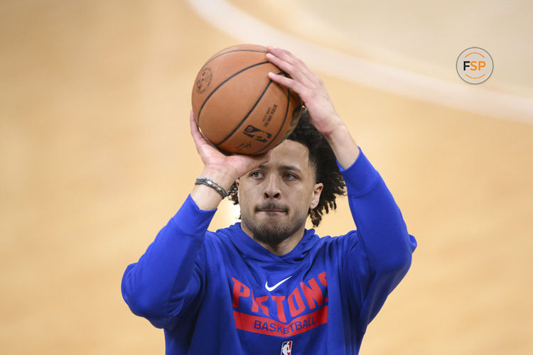 LEVALLOIS PERRET, FRANCE - JANUARY 18: Cade Cunningham (Pistons) during Detroit Pistons practice for the NBA Paris game on January 18, 2023, at Palais des Sports Marcel Cerdan in Levallois Perret, France. (Photo by JB Autissier/Panoramic/Icon Sportswire)