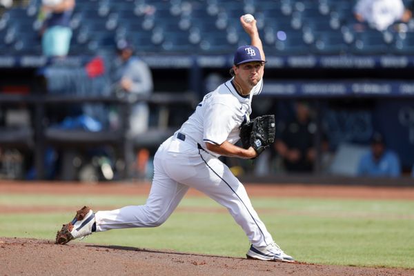 Jul 20, 2025; Tampa, Florida, USA; Tampa Bay Rays pitcher Ian Seymour (61) throws a pitch against the Baltimore Orioles in the seventh inning at George M. Steinbrenner Field. Mandatory Credit: Nathan Ray Seebeck-Imagn Images