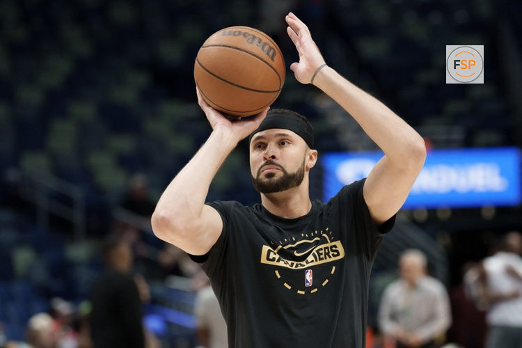 Mar 21, 2026; New Orleans, Louisiana, USA; Cleveland Cavaliers forward Larry Nance Jr. (22) warms up before a game against the New Orleans Pelicans at Smoothie King Center. Credit: Matthew Hinton-Imagn Images