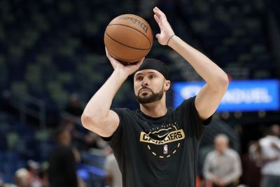 Mar 21, 2026; New Orleans, Louisiana, USA; Cleveland Cavaliers forward Larry Nance Jr. (22) warms up before a game against the New Orleans Pelicans at Smoothie King Center. Mandatory Credit: Matthew Hinton-Imagn Images