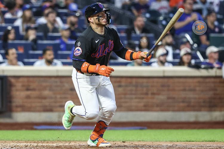 Jun 28, 2024; New York City, New York, USA;  New York Mets catcher Francisco Alvarez (4) at Citi Field. Credit: Wendell Cruz-USA TODAY Sports