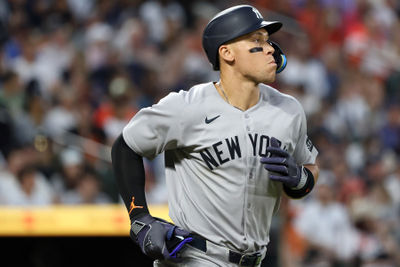 Apr 29, 2025; Baltimore, Maryland, USA; New York Yankees outfielder Aaron Judge (99) walks during the fifth inning against the Baltimore Orioles at Oriole Park at Camden Yards. Mandatory Credit: Daniel Kucin Jr.-Imagn Images