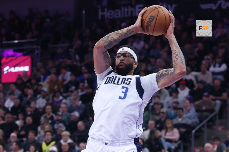 Jan 8, 2026; Salt Lake City, Utah, USA; Dallas Mavericks forward Anthony Davis (3) looks to pass against the Utah Jazz during the first half at Delta Center. Credit: Rob Gray-Imagn Images