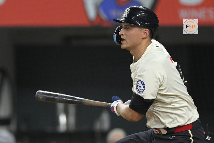 ARLINGTON, TX - JULY 19: Texas Rangers infielder Corey Seager (5) heads to first during a MLB game between the Texas Rangers and Baltimore Orioles on July 19, 2024, at Globe Life Field in Arlington, TX. (Photo by Nick Wosika/Icon Sportswire)