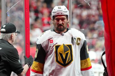 Jun 4, 2026; Raleigh, North Carolina, USA; Vegas Golden Knights right wing Mark Stone (61) comes off the ice after the warmups before the game  against the Carolina Hurricanes in game two of the 2026 Stanley Cup Final at Lenovo Center. Mandatory Credit: James Guillory-Imagn Images