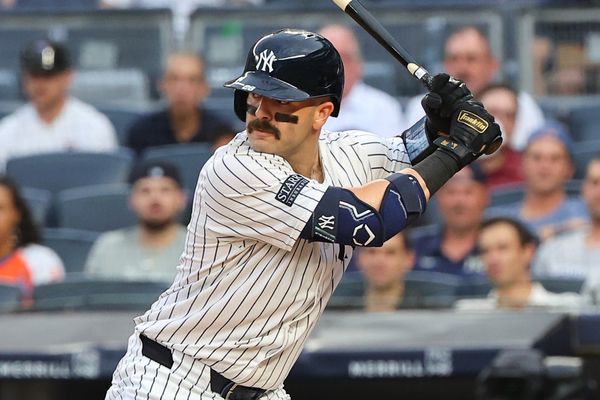 BRONX, NY - JULY 24:  Austin Wells #28 of the New York Yankees at bat during the game against the New York Mets on July 24, 2024 at Yankee Stadium in the Bronx, New York.   (Photo by Rich Graessle/Icon Sportswire)