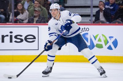 Mar 21, 2026; Ottawa, Ontario, CAN; Toronto Maple Leafs defenseman Brandon Carlo (25) shoots the puck in the first period against the Ottawa Senators at the Canadian Tire Centre. Mandatory Credit: Marc DesRosiers-IMAGN Images