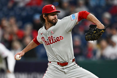 May 11, 2025; Cleveland, Ohio, USA; Philadelphia Phillies relief pitcher Jordan Romano (68) throws a pitch during the ninth inning against the Cleveland Guardians at Progressive Field. Mandatory Credit: Ken Blaze-Imagn Images