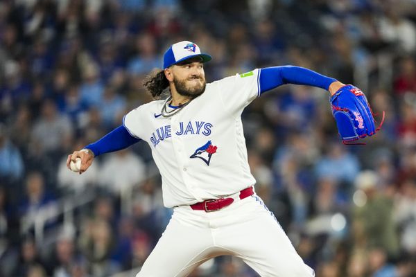 Mar 30, 2026; Toronto, Ontario, CAN;  Toronto Blue Jays Cody Ponce (66) pitches to the Colorado Rockies during the first inning at Rogers Centre. Mandatory Credit: Kevin Sousa-Imagn Images
