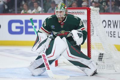 May 11, 2026; Saint Paul, Minnesota, USA; Minnesota Wild goaltender Jesper Wallstedt (30) defends his net against the Colorado Avalanche during the first period in game four of the second round of the 2026 Stanley Cup Playoffs at Grand Casino Arena. Mandatory Credit: Matt Krohn-Imagn Images