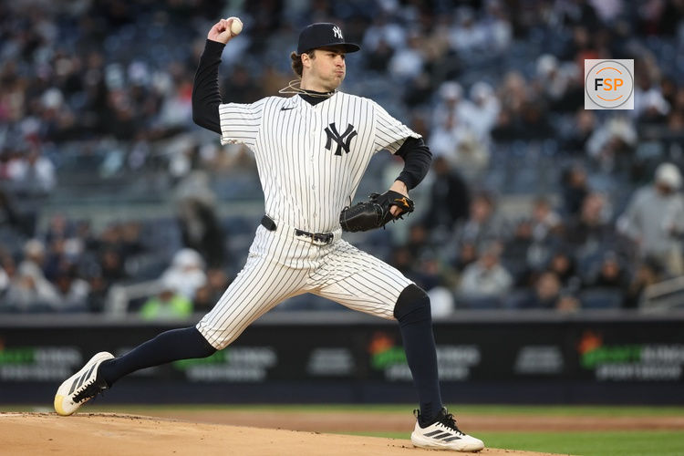 Apr 7, 2026; Bronx, New York, USA;  New York Yankees starting pitcher Cam Schlittler (31) pitches in the first inning against the Athletics at Yankee Stadium. Credit: Wendell Cruz-Imagn Images