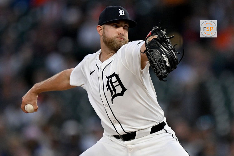 May 27, 2025; Detroit, Michigan, USA;  Detroit Tigers pitcher Will Vest (19) throws a pitch against the San Francisco Giants in the ninth inning at Comerica Park. Credit: Lon Horwedel-Imagn Images