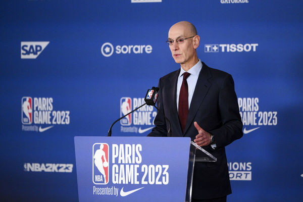 PARIS, FRANCE - JANUARY 19: Adam Silver - Commissioner de la NBA during the Chicago Bulls game versus the Detroit Pistons NBA Paris game on January 19, 2023, at Accor Hotels Arena in Paris, France.  (Photo by JB Autissier Panoramic/Icon Sportswire) ****NO AGENTS---NORTH AND SOUTH AMERICA SALES ONLY****