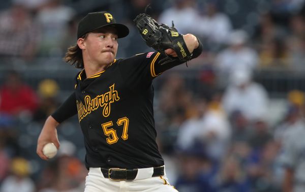 Sep 2, 2025; Pittsburgh, Pennsylvania, USA;  Pittsburgh Pirates relief pitcher Bubba Chandler (57) pitches against the Los Angeles Dodgers during the third inning at PNC Park. Mandatory Credit: Charles LeClaire-Imagn Images