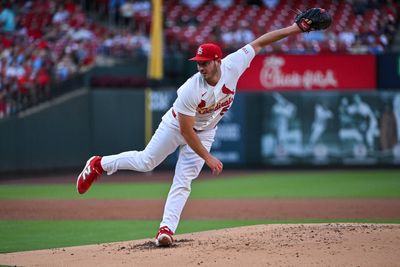 Jun 16, 2026; St. Louis, Missouri, USA; St. Louis Cardinals starting pitcher Andre Pallante (53) pitches against the San Diego Padres during the second inning at Busch Stadium. Mandatory Credit: Jeff Curry-Imagn Images