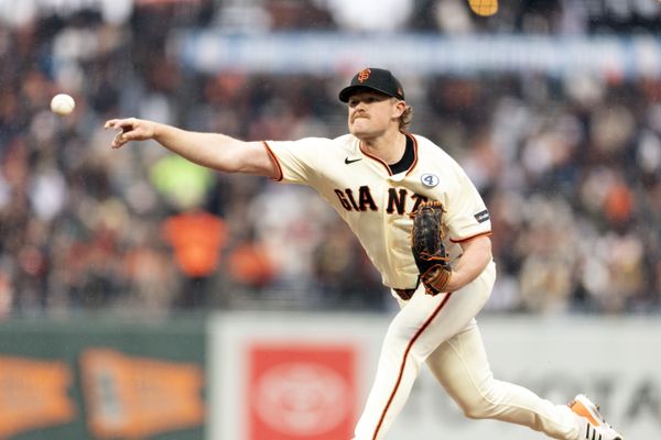 Jun 8, 2026; San Francisco, California, USA; San Francisco Giants starting pitcher Logan Webb (62) delivers a pitch against the Washington Nationals during the third inning at Oracle Park. Mandatory Credit: D. Ross Cameron-Imagn Images