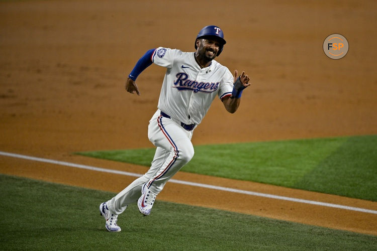 Aug 15, 2024; Arlington, Texas, USA; Texas Rangers second baseman Marcus Semien (2) in action during the game between the Texas Rangers and the Minnesota Twins at Globe Life Field. Credit: Jerome Miron-USA TODAY Sports