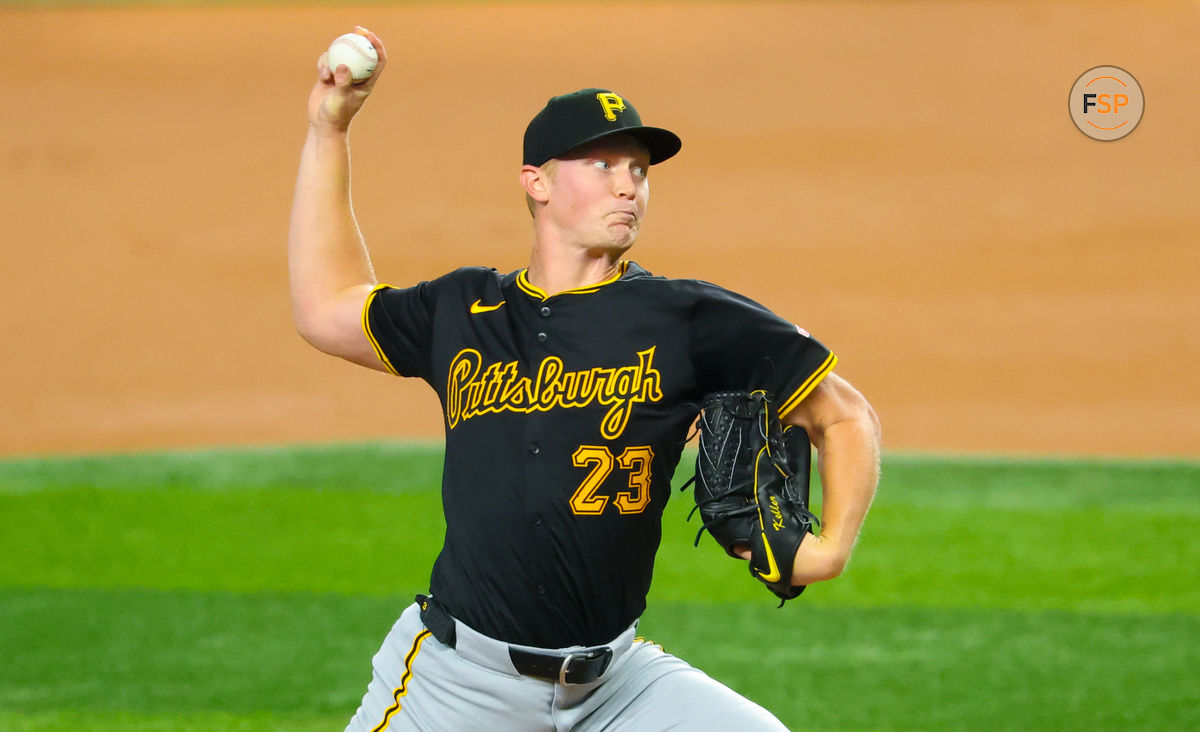 Aug 20, 2024; Arlington, Texas, USA; Pittsburgh Pirates starting pitcher Mitch Keller (23) throws during the first inning against the Texas Rangers  at Globe Life Field. Credit: Kevin Jairaj-USA TODAY Sports