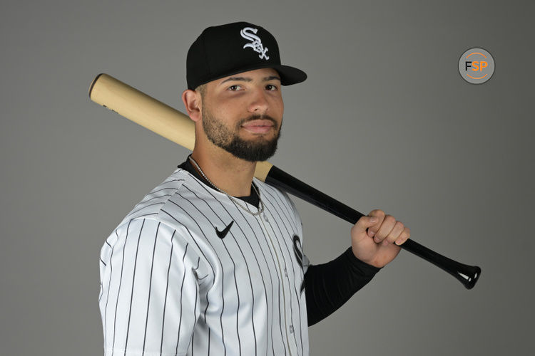 Feb 20, 2025; Glendale, AZ, USA;  Chicago White Sox catcher Edgar Quero (86) poses for a photo on media day at the team’s spring training facility in Glendale, AZ.  Credit: Jayne Kamin-Oncea-Imagn Images