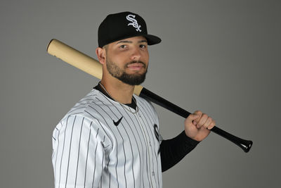 Feb 20, 2025; Glendale, AZ, USA;  Chicago White Sox catcher Edgar Quero (86) poses for a photo on media day at the team’s spring training facility in Glendale, AZ.  Mandatory Credit: Jayne Kamin-Oncea-Imagn Images
